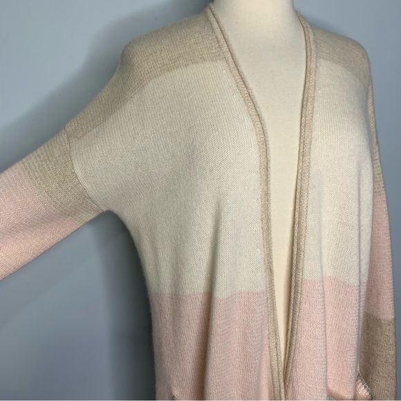 Splendid Collection Women’s Open Front Colorblock 100% Cashmere Cardigan - Picture 4 of 11
